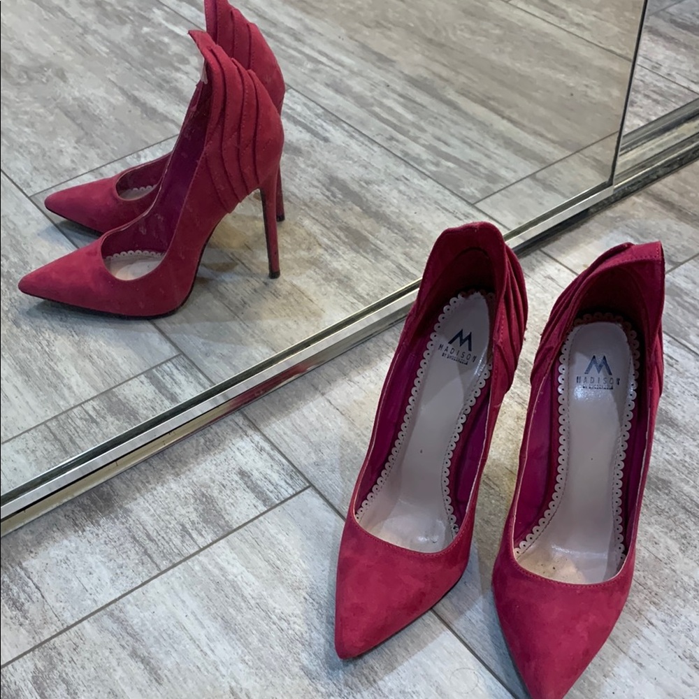 Elegant Red Suede Heels by Madison by Shoedazzle